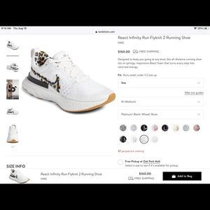 Nike react infinity running shoe